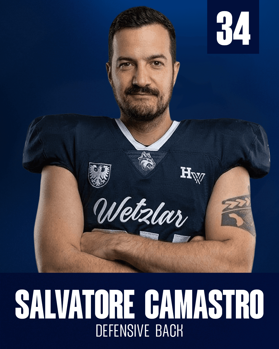 Spieler mit Trikotnummer 34, Position DB