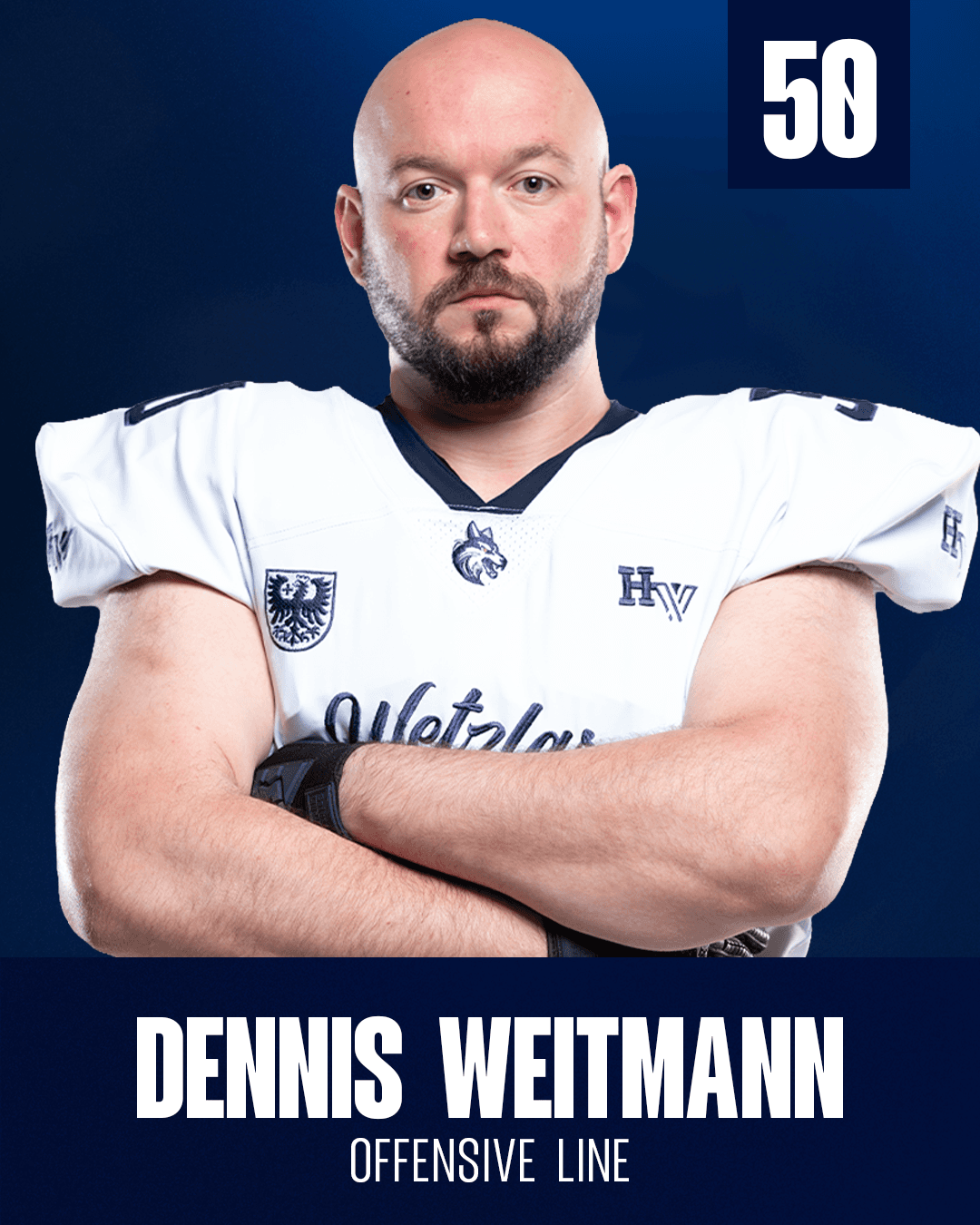 Spieler mit Trikotnummer 50, Position OL