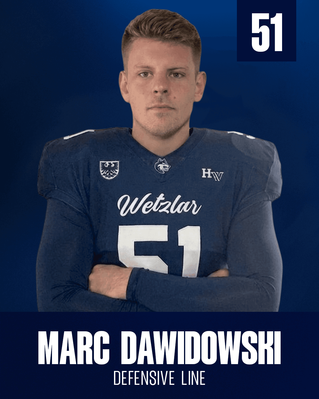 Spieler mit Trikotnummer 51, Position DL
