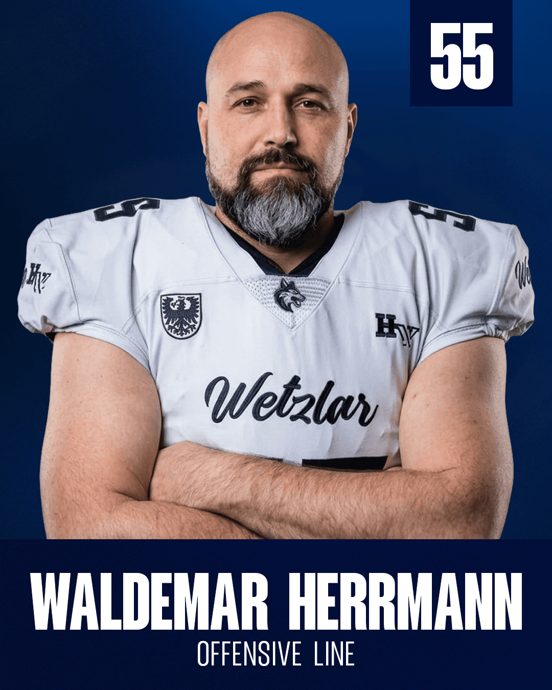 Spieler mit Trikotnummer 55, Position OL