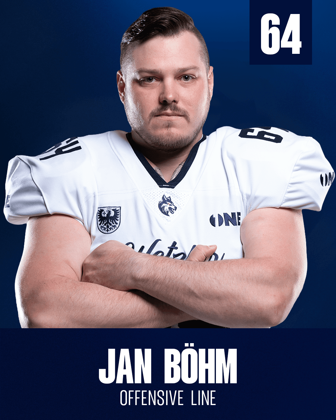 Spieler mit Trikotnummer 64, Position OL