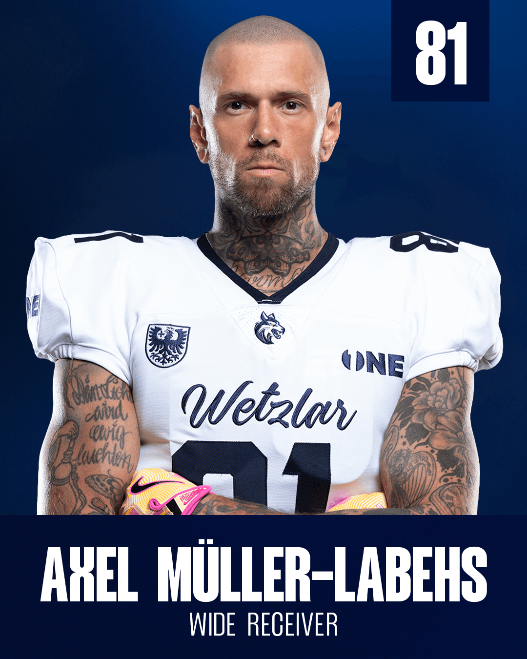 Spieler mit Trikotnummer 81, Position WR