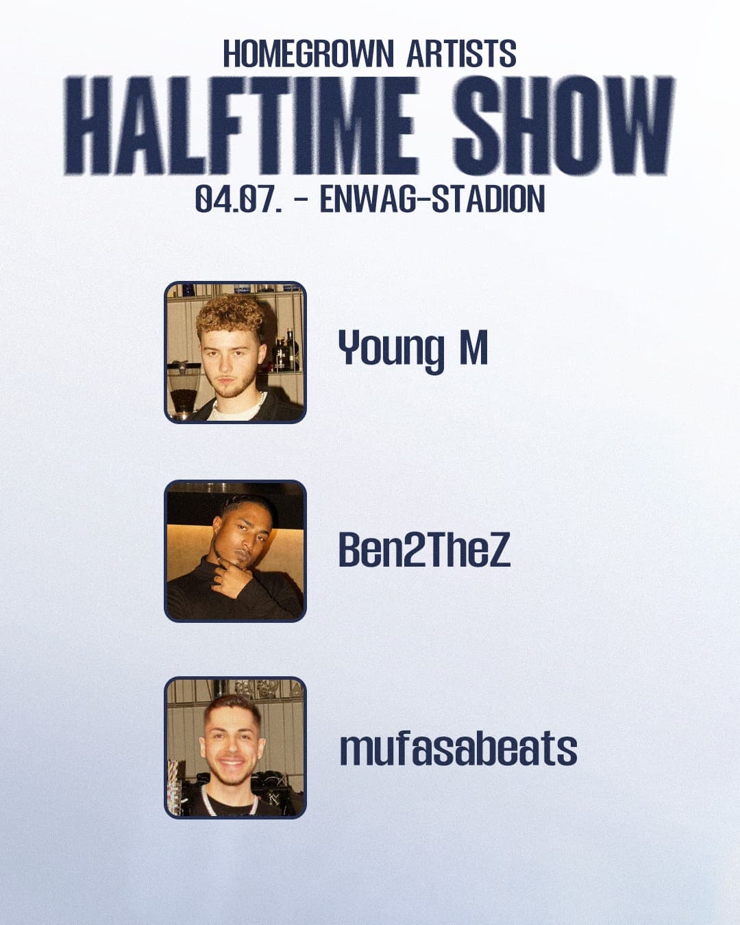 Mit den Artists der Hitmaker Factory dürfen wir in der morgigen Halftime Show lokales Talent begrüßen. Danke, dass ihr da seid, wir freuen uns auf euch!